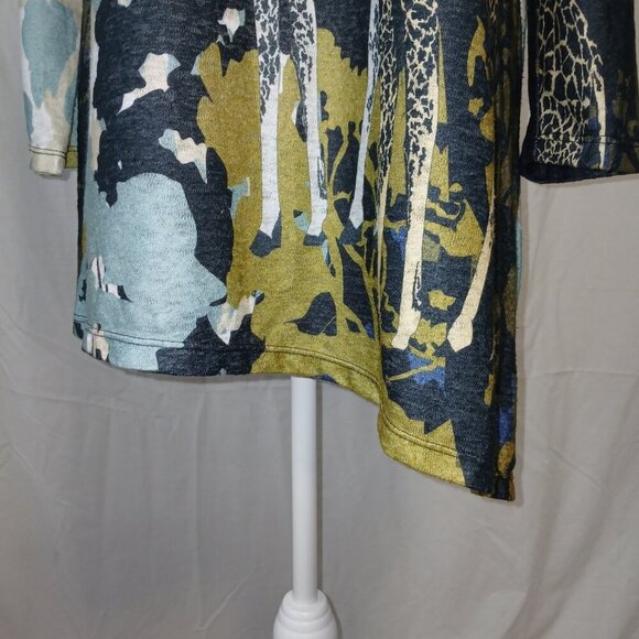 JESS AND JANE "KENYA" CHIFFON CONTRAST TUNIC, SIZE MEDIUM - Picture 9 of 10